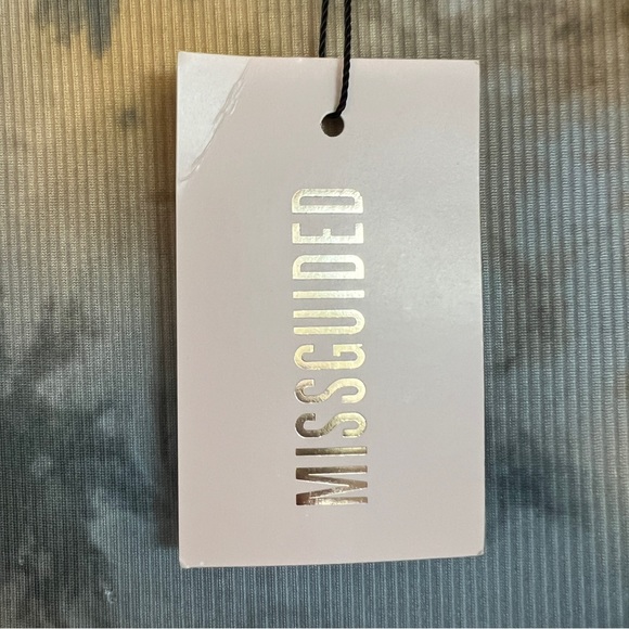 Missguided Tie Dye Long Sleeve Mini Dress Gray Brown Tan 6 NWT - Picture 4 of 6